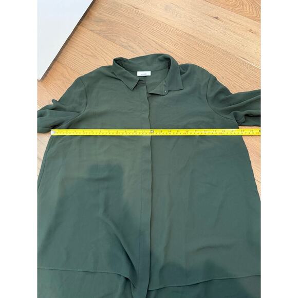 J. Jill Olive Green Oversized Button Up‎ Shirt Layered Look Large - Picture 7 of 9